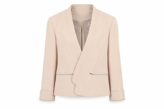Atmosphere Women Beige Size 10 Blazer Jacket with Zip Pockets