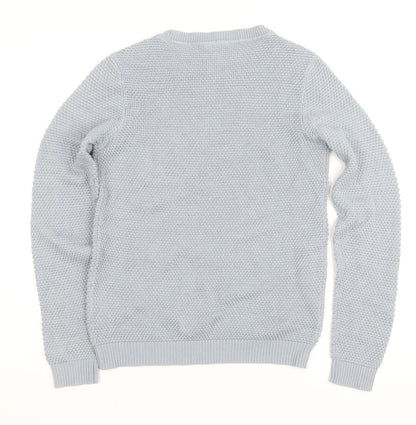 Vila Women’s Grey Knit Crew Neck Long Sleeve Pullover Jumper XS