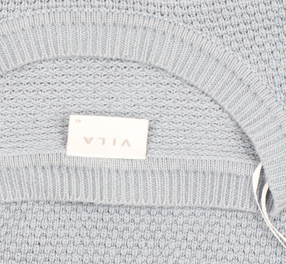 Vila Women’s Grey Knit Crew Neck Long Sleeve Pullover Jumper XS