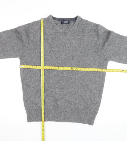 Hackett London Women Grey Lambswool Crew Neck Pullover M