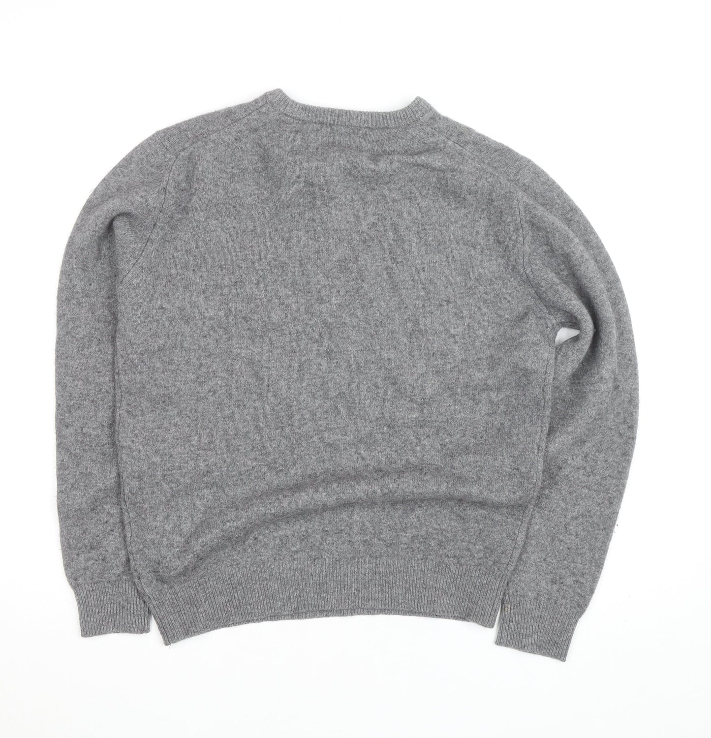 Hackett London Women Grey Lambswool Crew Neck Pullover M