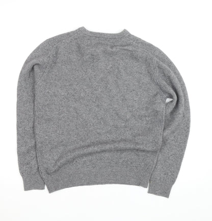 Hackett London Women Grey Lambswool Crew Neck Pullover M
