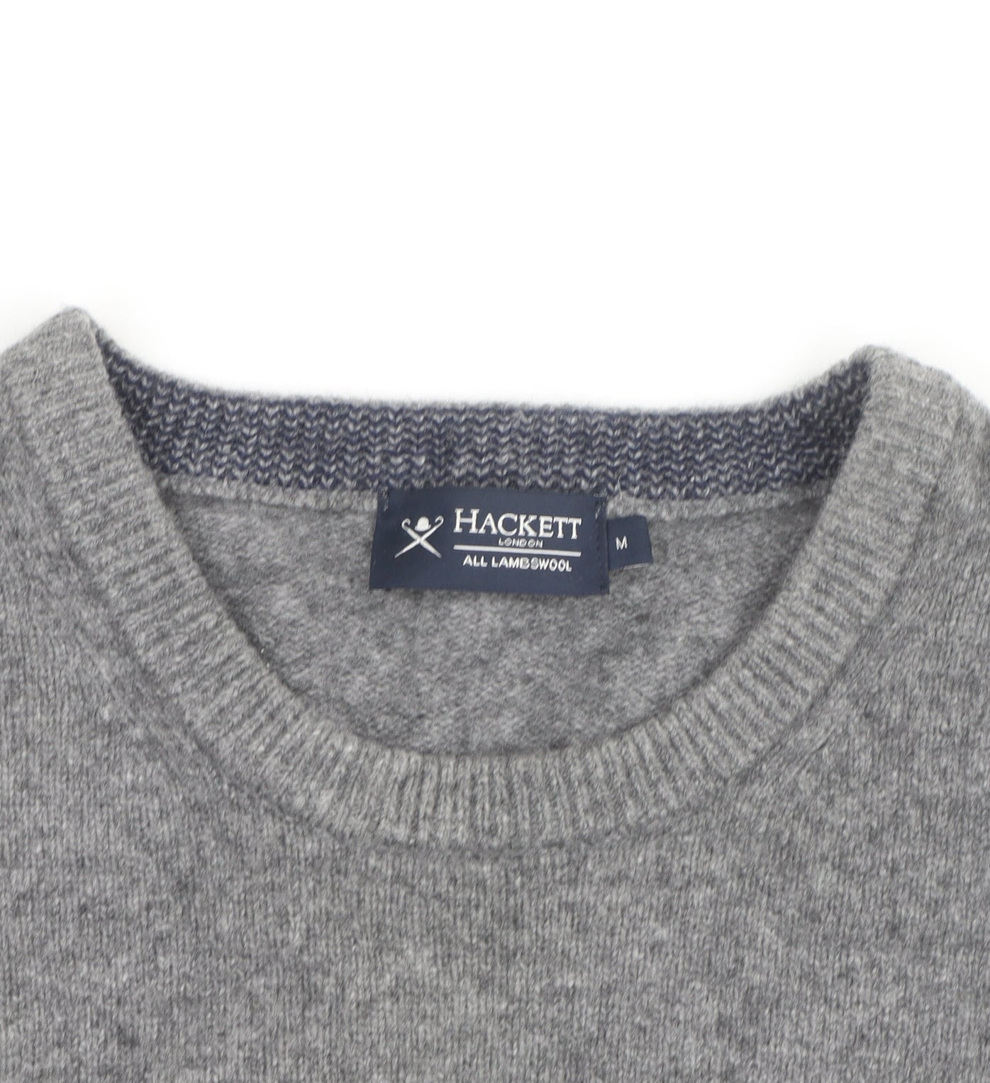 Hackett London Women Grey Lambswool Crew Neck Pullover M