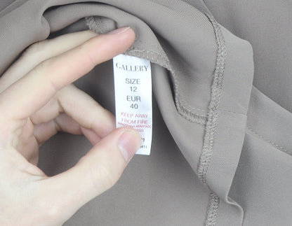 Gallery Women's Beige Sleeveless Crew Neck Blouse Size 12