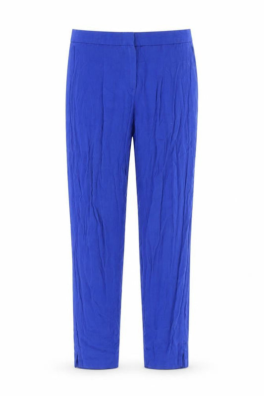 H&M Women's Blue Viscose Straight Trousers Size 6