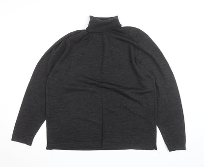 St. Bernard Women’s Grey Roll Neck Lambswool Jumper Size 14-16