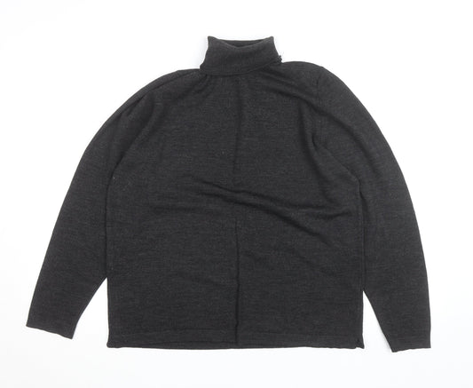 St. Bernard Women’s Grey Roll Neck Lambswool Jumper Size 14-16