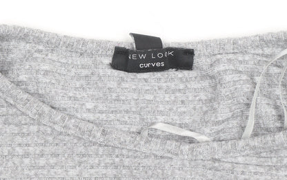 New Look Women’s Grey Plus Size 24 Curves Knit Pullover Jumper