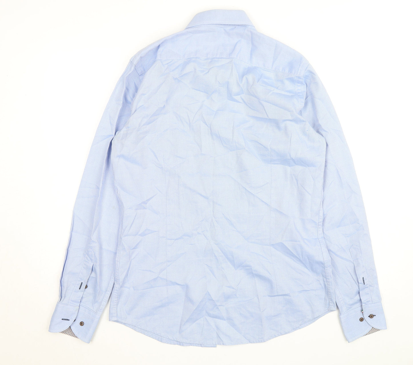 Marnelli Sartoria Men's Blue Regular Fit Long Sleeve Cotton Shirt M