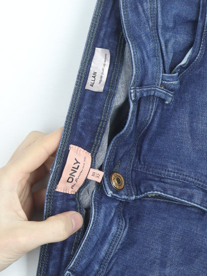 ONLY Women's Blue Regular Fit Skinny Jeans Size 14