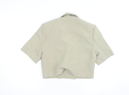 PrettyLittleThing Women's Beige Cropped Blazer Size 8