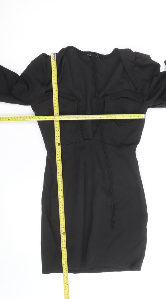 PrettyLittleThing Women’s Black Size 8 Long Sleeve Bodycon Mini Dress