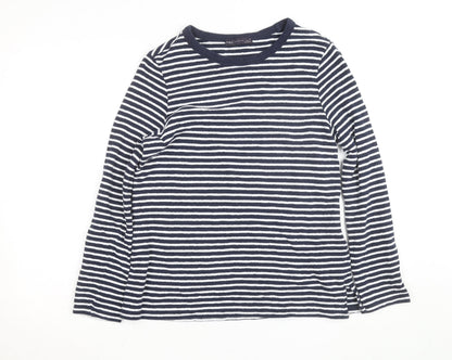 Marks and Spencer Men's Blue Striped Long Sleeve Cotton Top Size 14