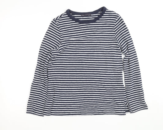 Marks and Spencer Men's Blue Striped Long Sleeve Cotton Top Size 14