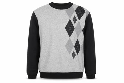 Charles Norton Mens Grey Argyle Crew Neck Pullover Jumper 2XL