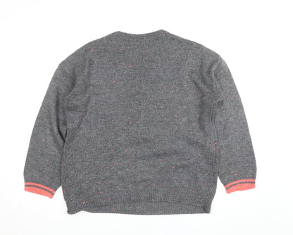 Next Women Grey Star Knit Pullover Jumper Size 10