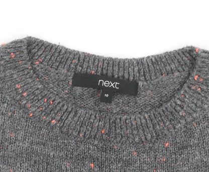Next Women Grey Star Knit Pullover Jumper Size 10