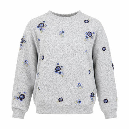 H&M Women Grey Floral Embroidered Maternity Pullover Jumper Size S
