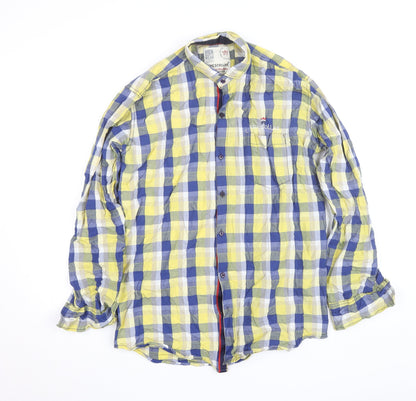 King’s Collar Men’s Multicoloured Check Cotton Long Sleeve Shirt XL