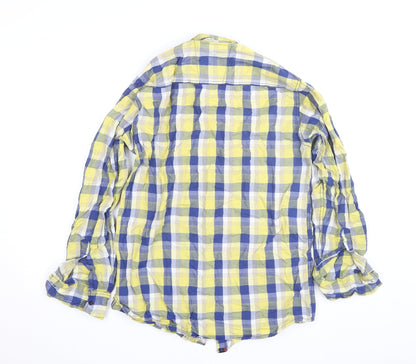 King’s Collar Men’s Multicoloured Check Cotton Long Sleeve Shirt XL