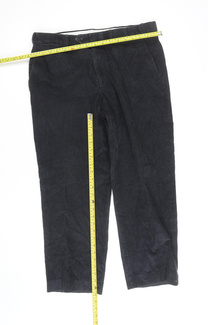 Marks and Spencer Mens Grey Corduroy Trousers 34R Regular Fit