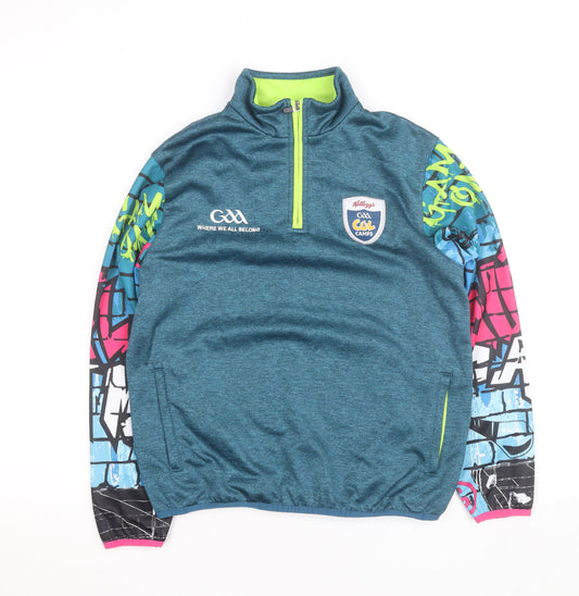 Masita Men’s Blue 1/4 Zip Track Jacket Kellogg’s GAA Cool Camps Size L Polyester