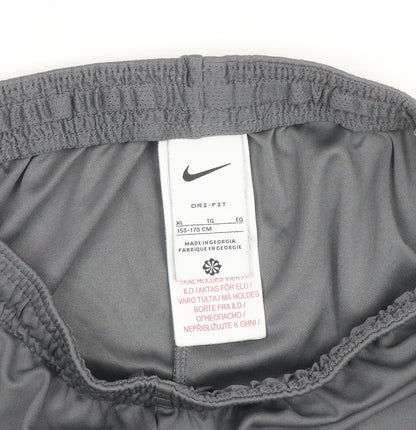 Nike Boys Grey Dri-FIT XL Athletic Shorts with Elastic Waist