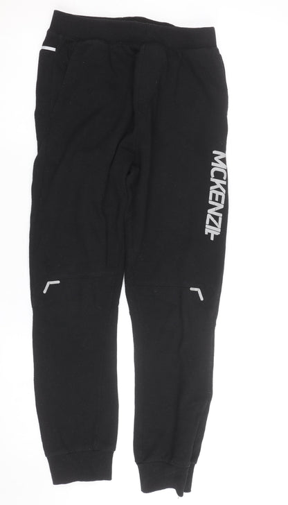 McKenzie Boys Black Jogger Trousers 13-15 Years Fleece Casual Sweatpants
