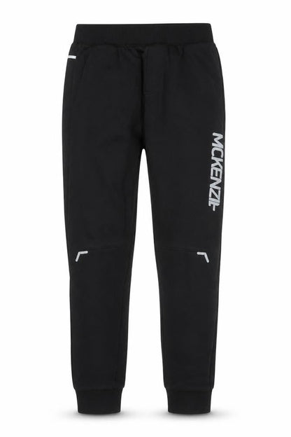Front view of McKenzie boys’ black jogger trousers 13-15 years fleece casual sweatpants