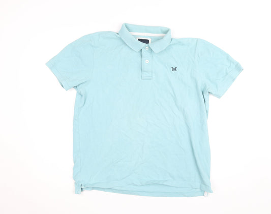 Crew Clothing Men’s Blue Cotton Polo Shirt Size L Casual