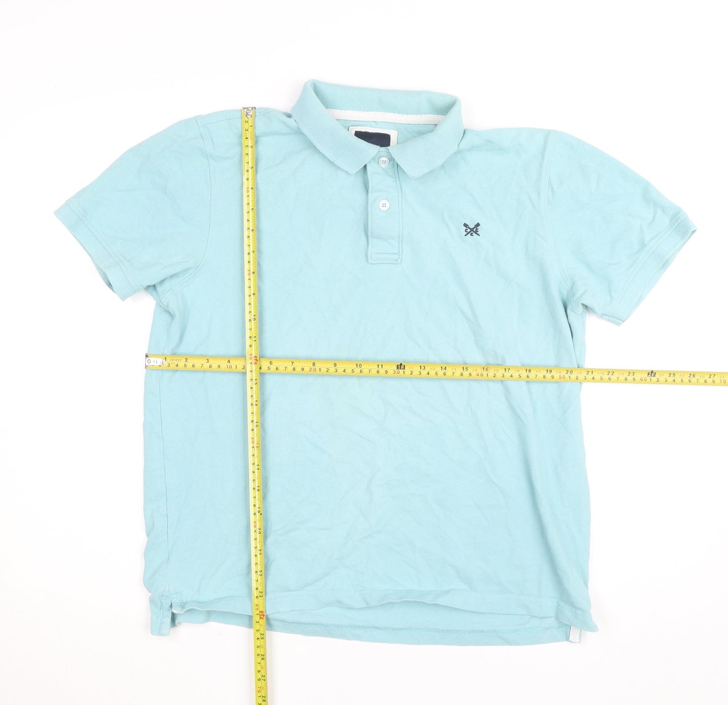 Crew Clothing Men’s Blue Cotton Polo Shirt Size L Casual
