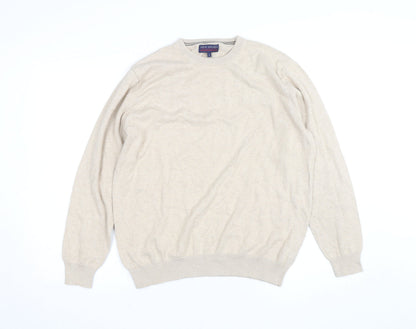 New Haven Men's Beige Small Crew Neck Pullover Jumper