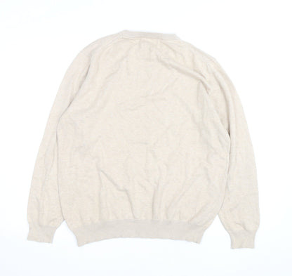 New Haven Men's Beige Small Crew Neck Pullover Jumper