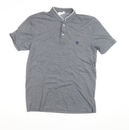 Springfield Men’s Grey Mao Collar Polo Shirt Size L