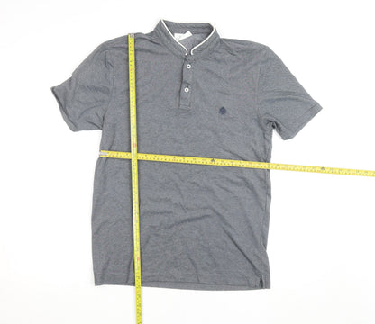 Springfield Men’s Grey Mao Collar Polo Shirt Size L