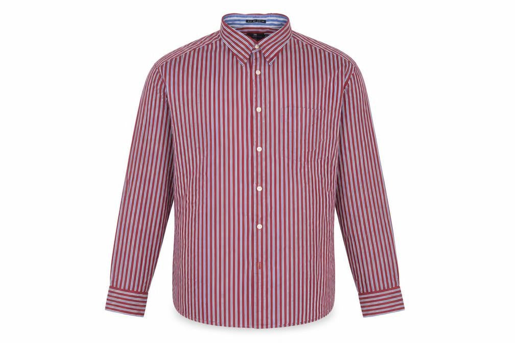 Marks & Spencer Blue Harbour Men's Red Striped Button-Up Shirt XL