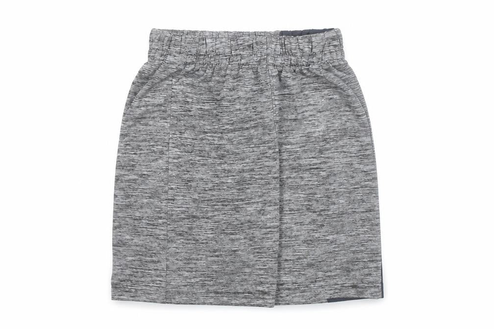 Front view of Reebok boys’ grey athletic shorts 10 years quick dry elastic waist