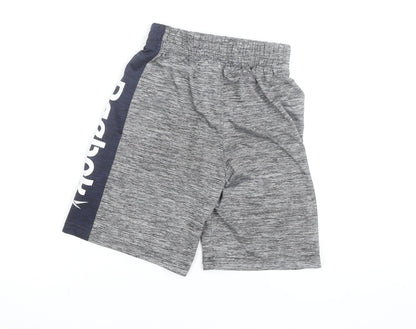 Reebok Boys Grey Athletic Shorts 10 Years Quick Dry Elastic Waist