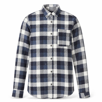 Jack & Jones Men’s Blue Check Flannel Button-Up Shirt M