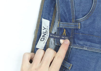 ONLY Women's Blue Skinny Denim Jeans XS Length 34 Slim Fit