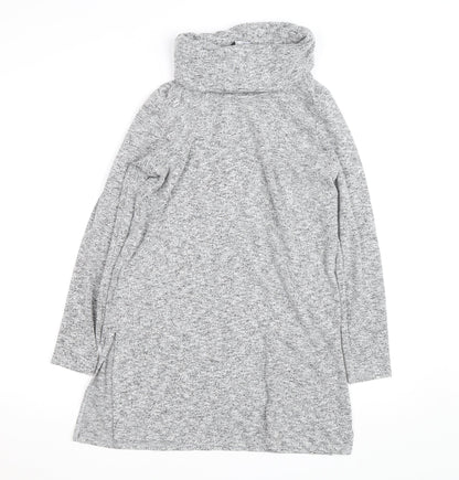 Dorothy Perkins Women’s Grey Cowl Neck Long Sleeve Tunic Jumper Size 16