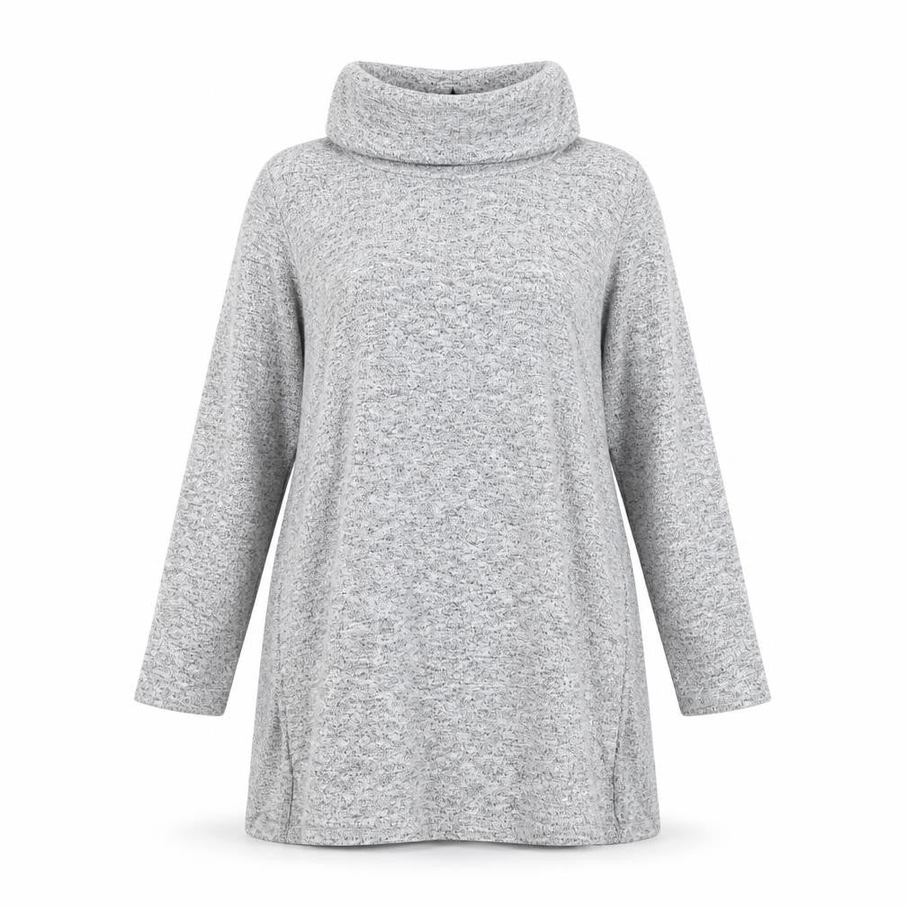 Dorothy Perkins Women’s Grey Cowl Neck Long Sleeve Tunic Jumper Size 16