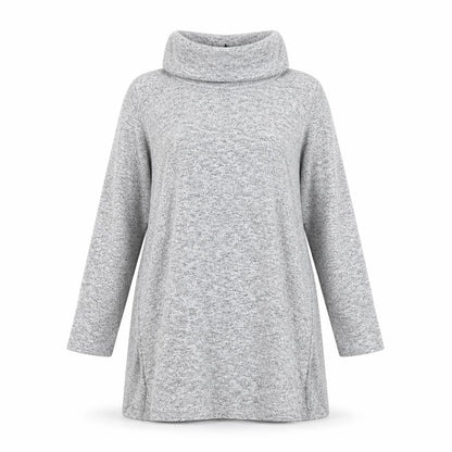 Dorothy Perkins Women’s Grey Cowl Neck Long Sleeve Tunic Jumper Size 16