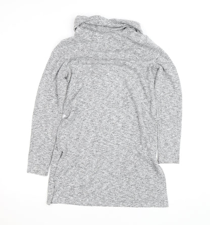 Dorothy Perkins Women’s Grey Cowl Neck Long Sleeve Tunic Jumper Size 16