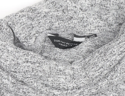Dorothy Perkins Women’s Grey Cowl Neck Long Sleeve Tunic Jumper Size 16
