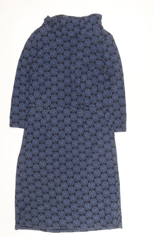 Seasalt Cornwall Women Blue Geometric Shift Dress Size 10