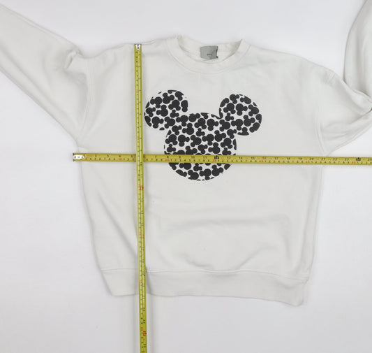 Disney Girls White Mickey Mouse Pullover Jumper - Size 14-16 L