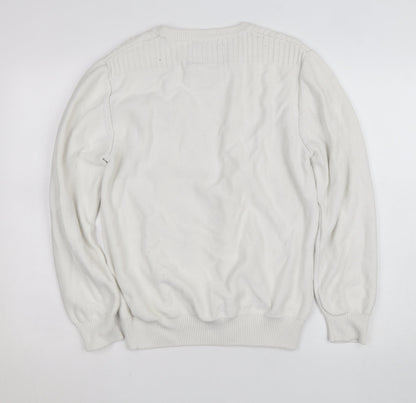 Strength & Honour Men's Ivory Cotton Crew Neck Jumper L