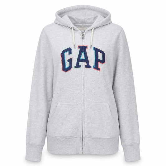 Gap Women Grey Full Zip Hoodie Medium Hooded Sweatshirt Casual