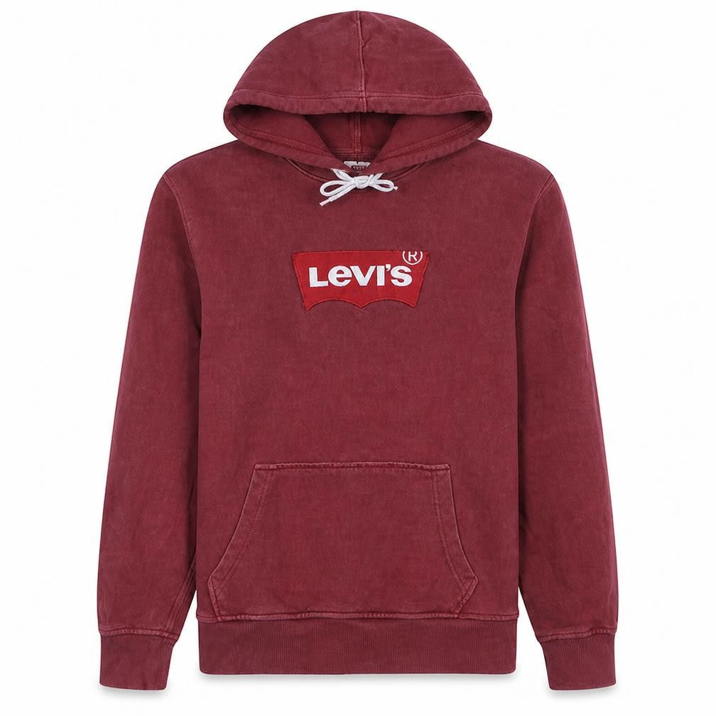 Levi's Men's Red Pullover Hoodie Medium Graphic Logo Fleece
